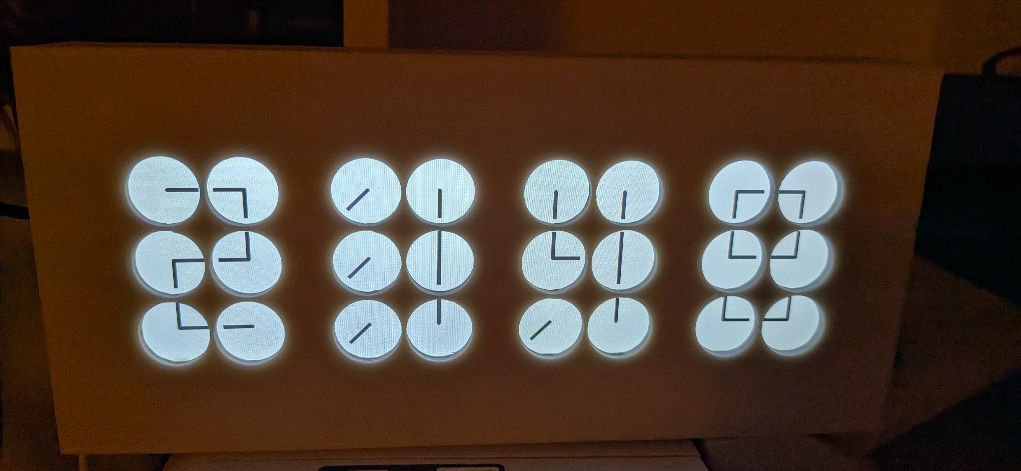 The four-screen version, showing wide gaps between the digit blocks