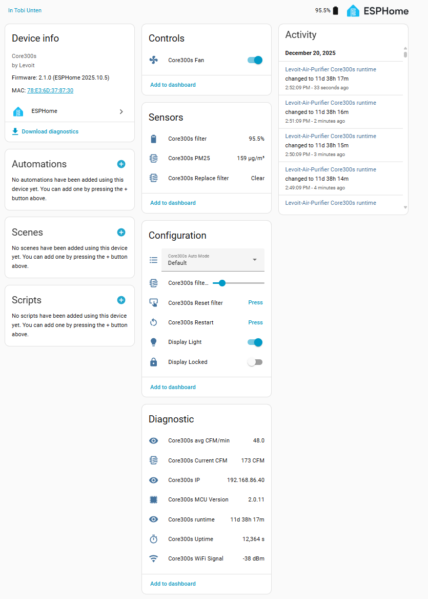 Updated UI in Home Assistant